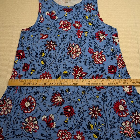 Loft Outlet vibrant tank a-line floral swing dress - size L - blue/red/white - Picture 3 of 6